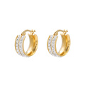 E-611 xuping мода Rhinestone 24K золотого цвета из нержавеющей стали простые серьги-кольца для женщин